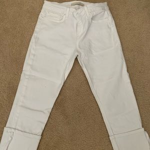 cropped white jeans in style annie (joe’s)